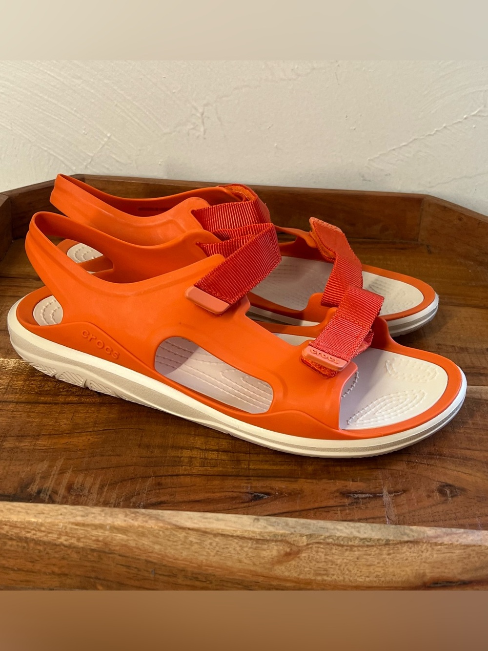 Crocs Sandals Swiftwater Women 10 Orange Strappy